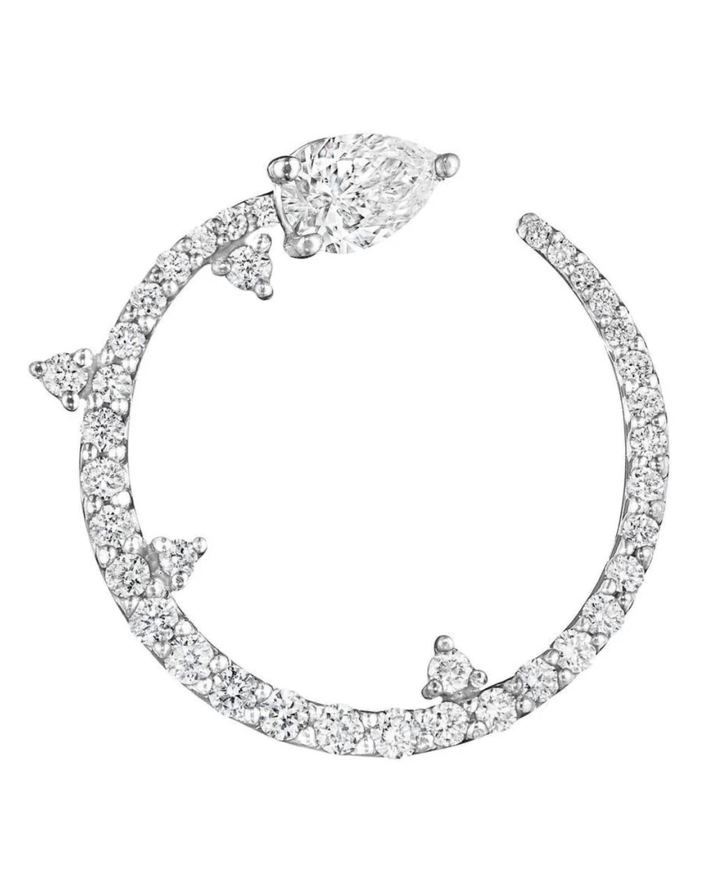 Women's Forward Facing Constellation Hoop Earrings In White Gold
