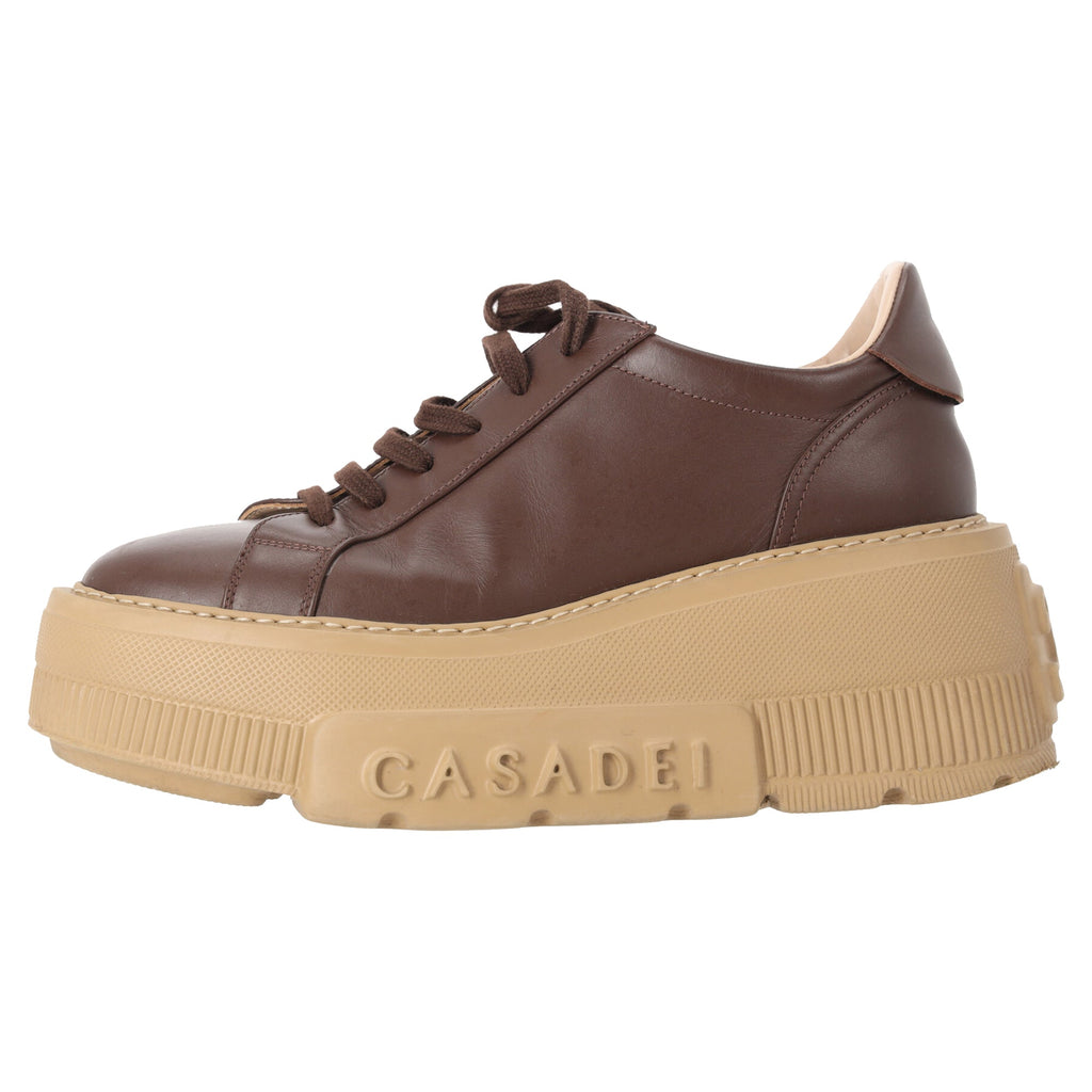 Casadei Nexus platform sneakers in brown leather