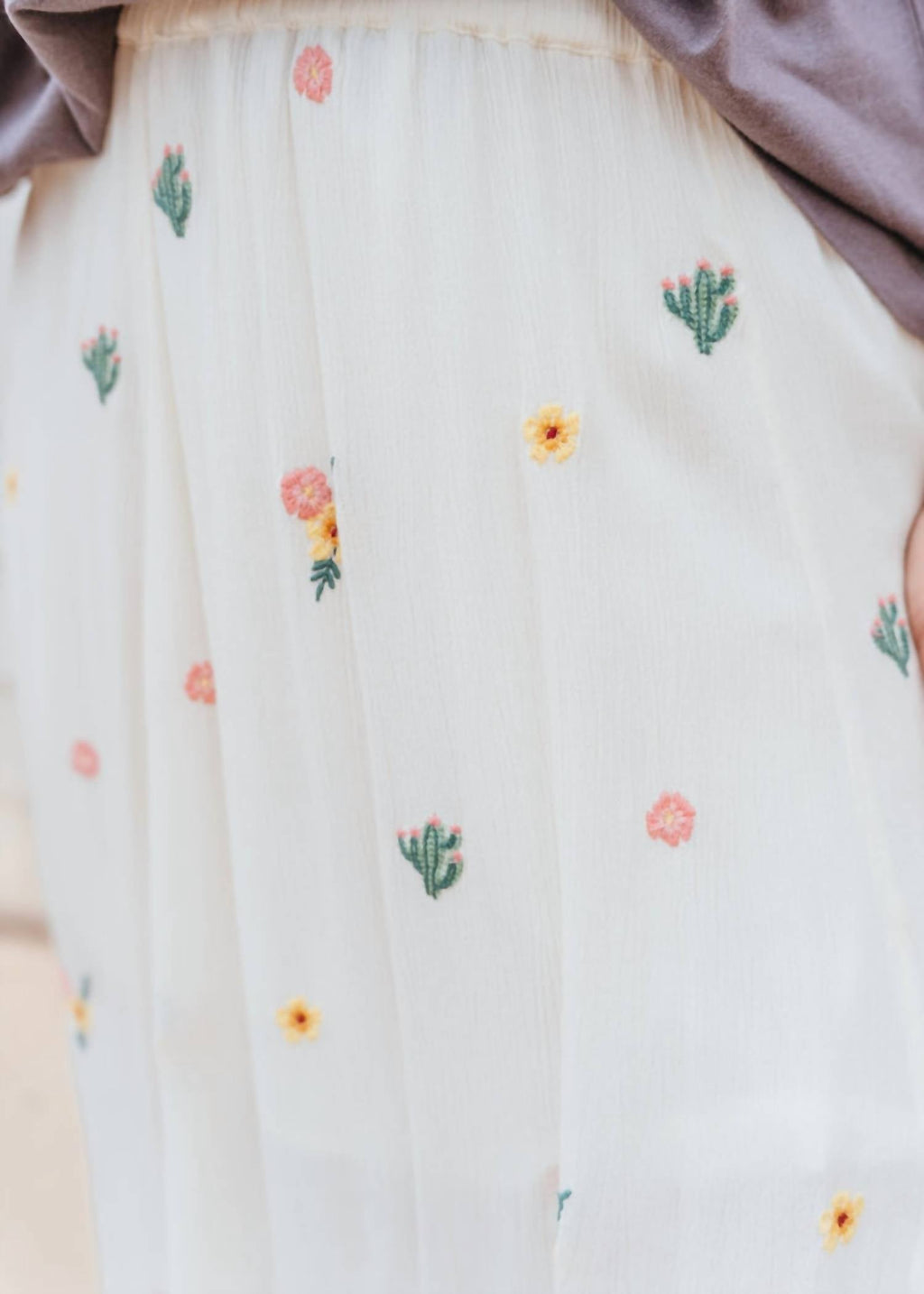 Embroidered Midi Skirt - Plus In Natural
