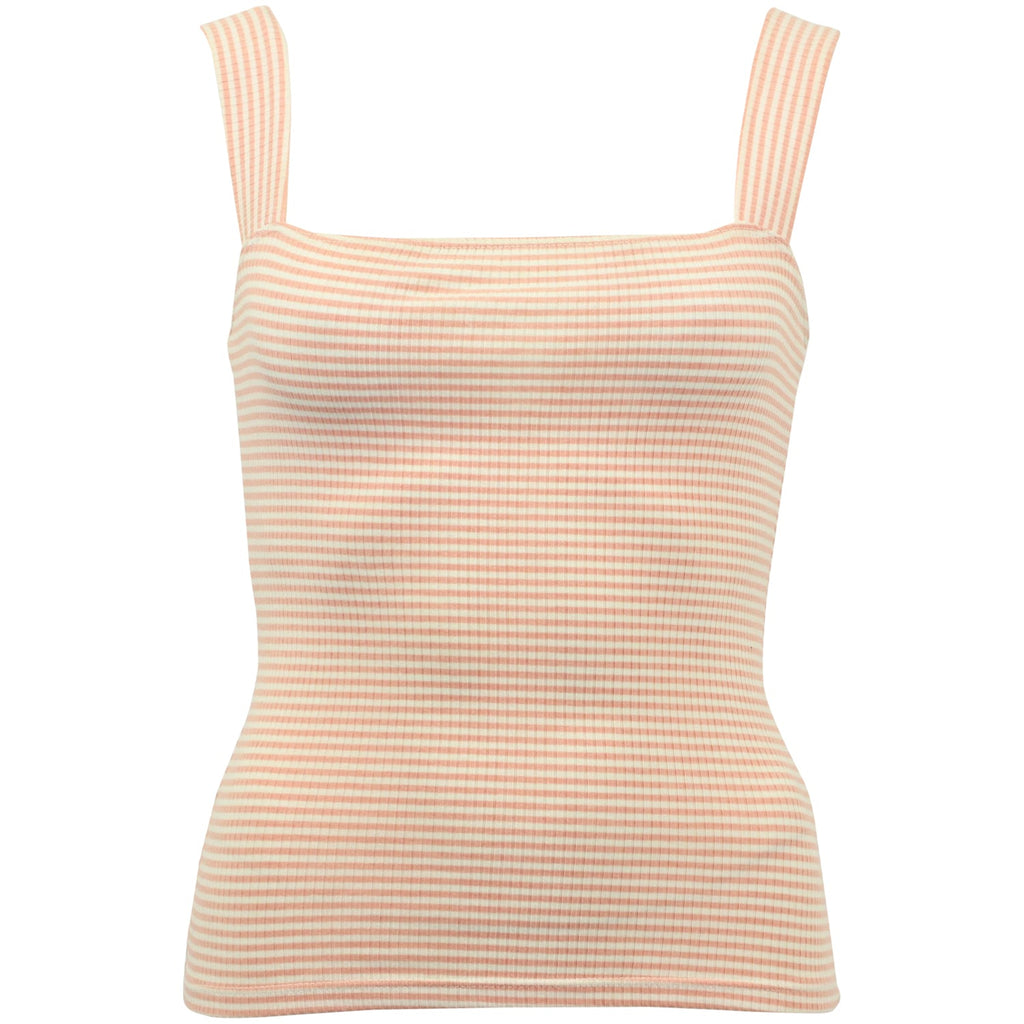 Reformation Striped Tank Top in Pink and White Tencel