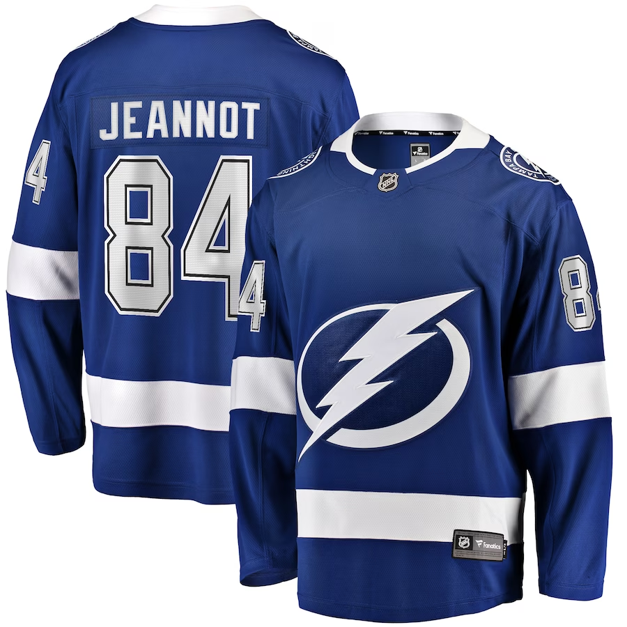 Men's Tampa Bay Lightning Tanner Jeannot #84 Blue Home Breakaway Player jersey