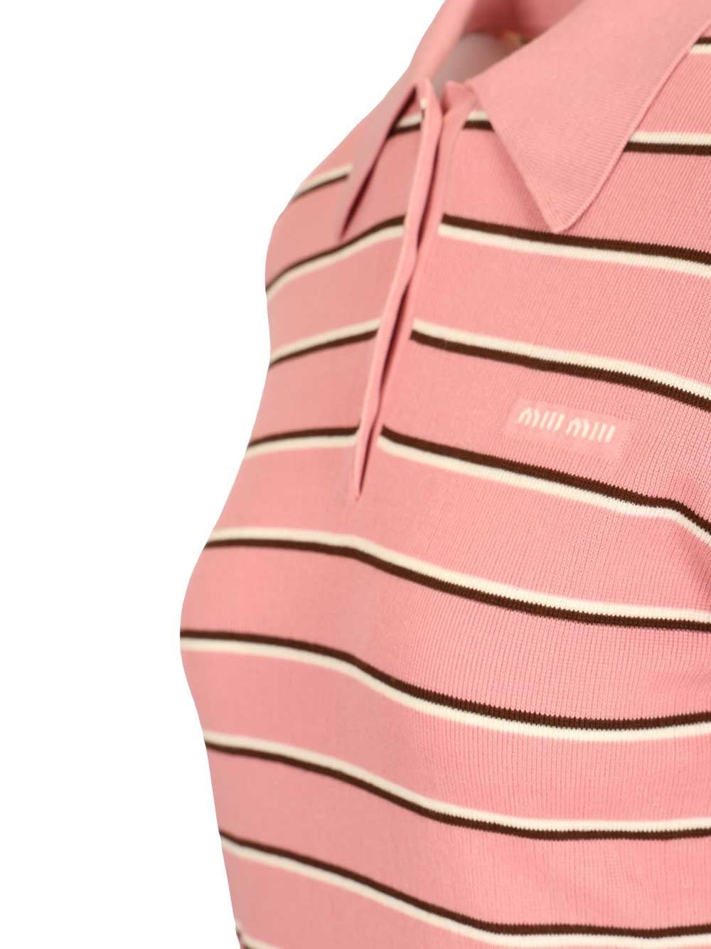 Miu Miu Women Striped Polo Shirt