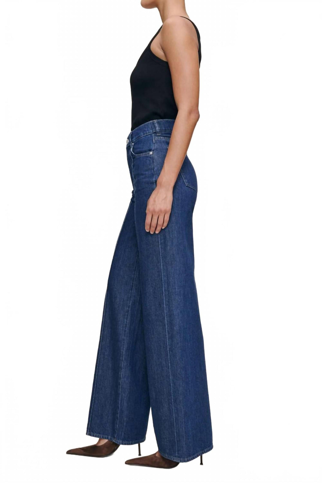 Hepburn Wide Leg Jeans In Inkwell