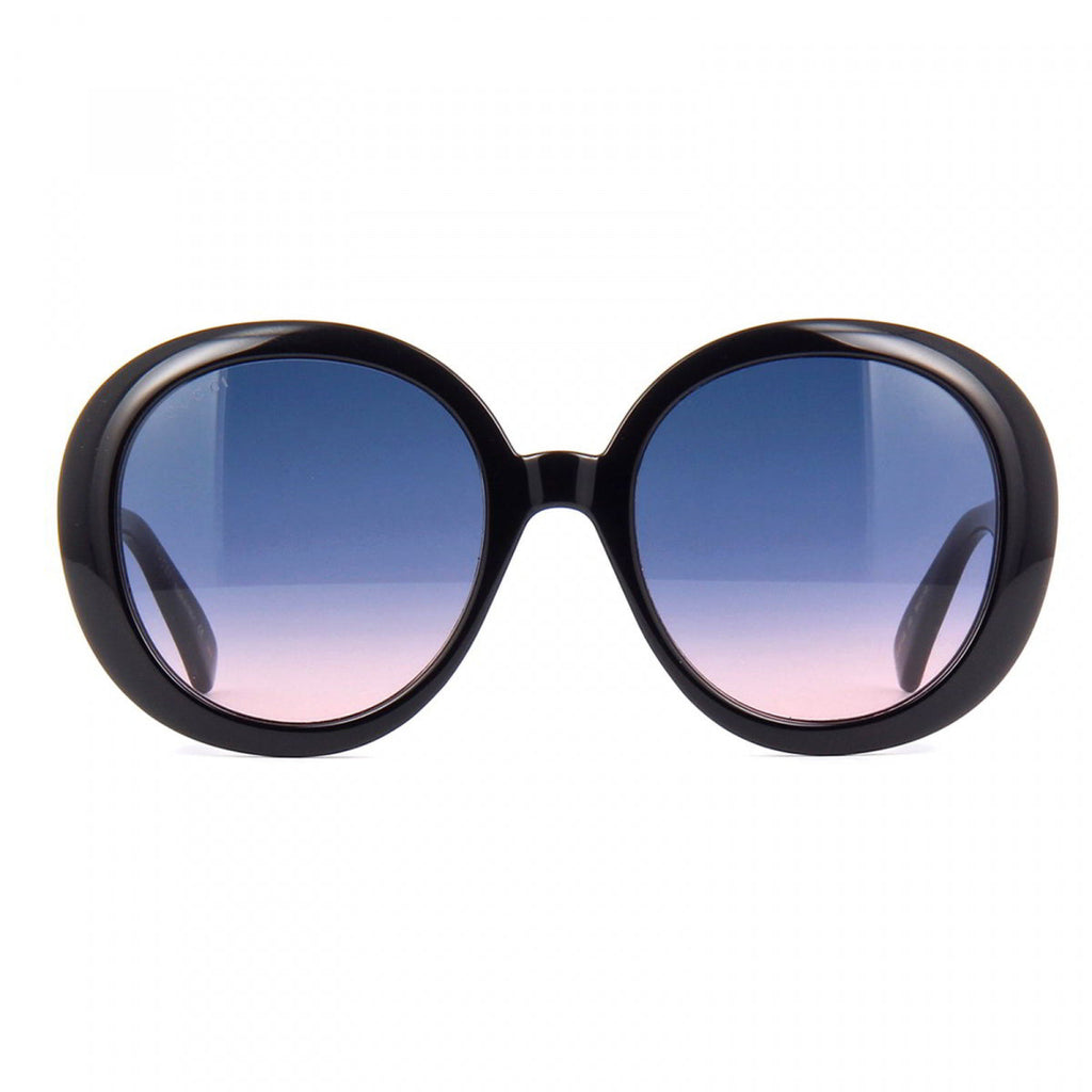 Gucci Sunglasses Round Full Rim, Black Frame And Blue Gradient Lens Gg0712S002