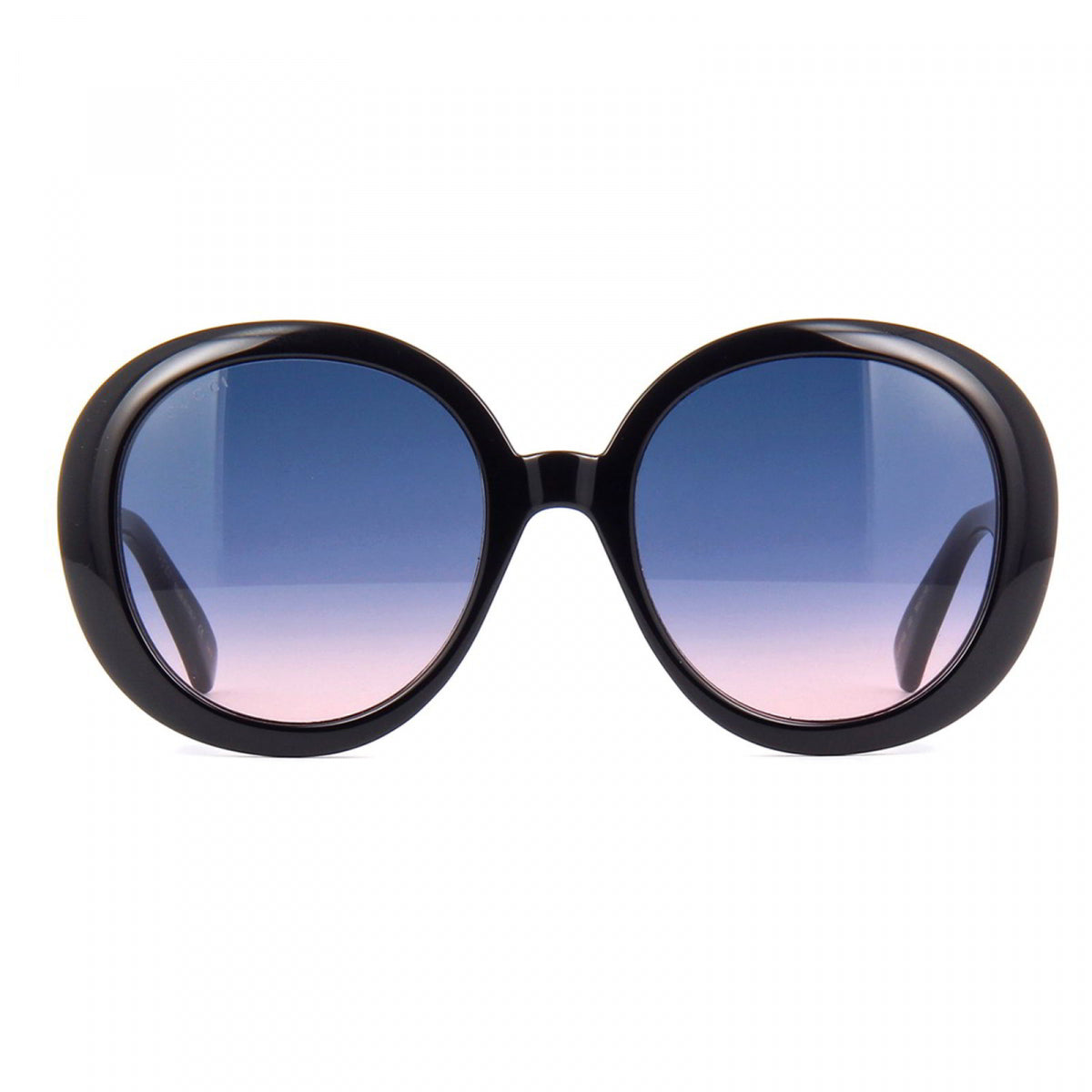 Gucci Sunglasses Round Full Rim, Black Frame And Blue Gradient Lens Gg0712S002