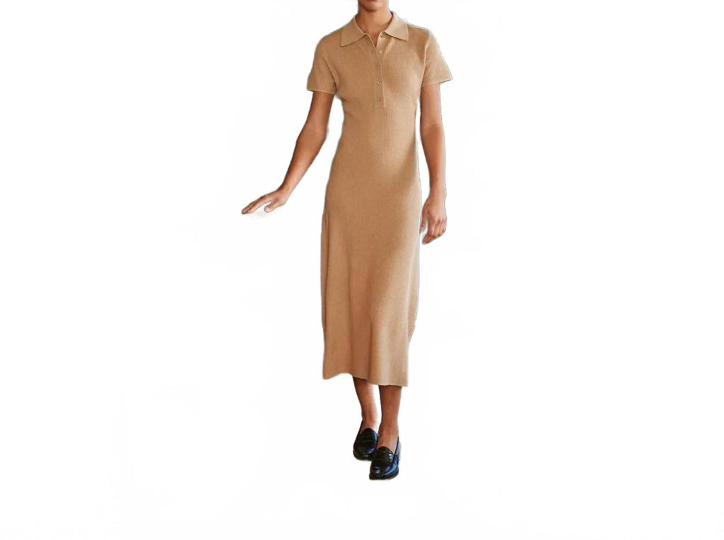 Arden Polo Dress In Beige