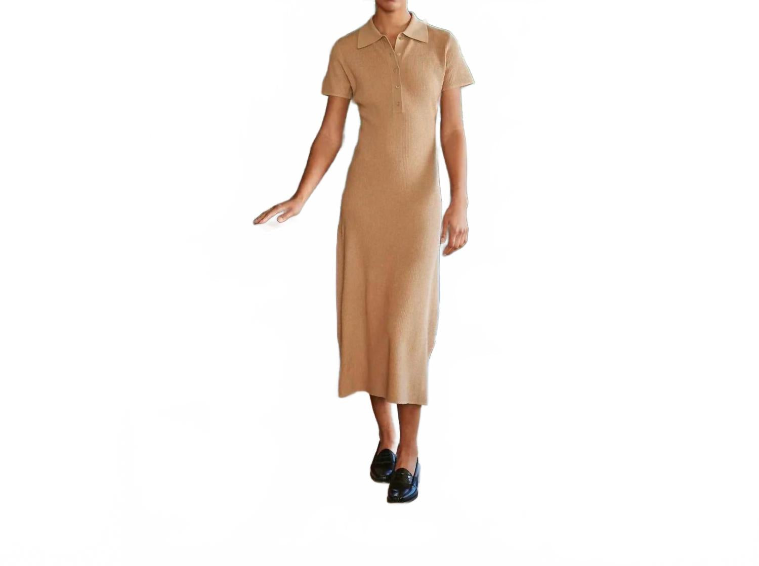 Arden Polo Dress In Beige