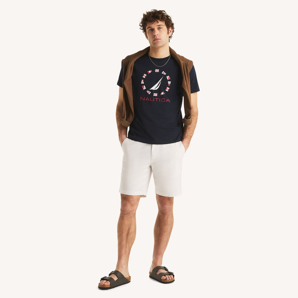 Nautica Mens Flags Graphic T-Shirt