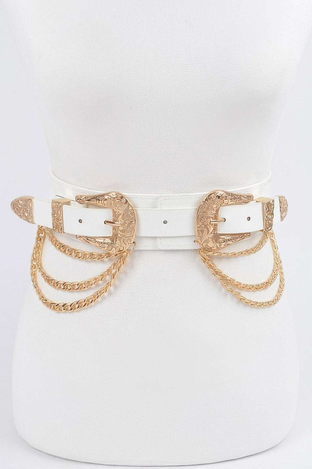 Multi Metal Chain Layered Stretch Belt
