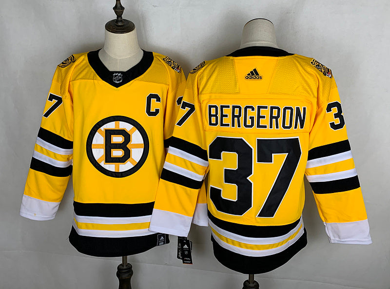 Men's Boston Bruins Patrice Bergeron #37 Yellow Player Game jersey