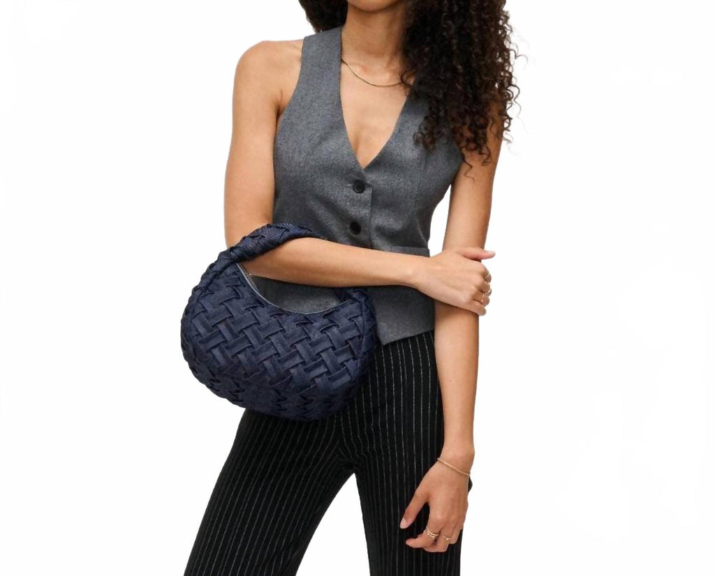 Women's Noreen Woven Clutch Bag In Denim