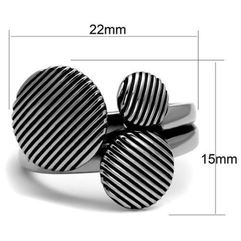 High polished (no plating) Stainless Steel Ring with Epoxy in Jet