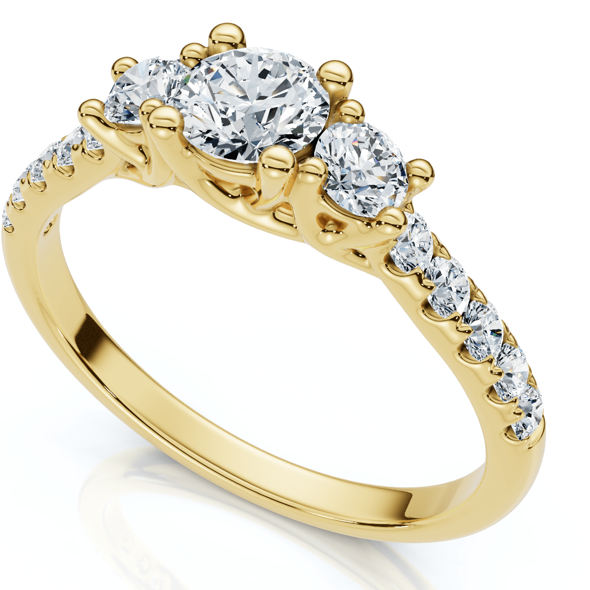 3/4ct Elira Three Stone Diamond Ring 10K Gold Lab Grown