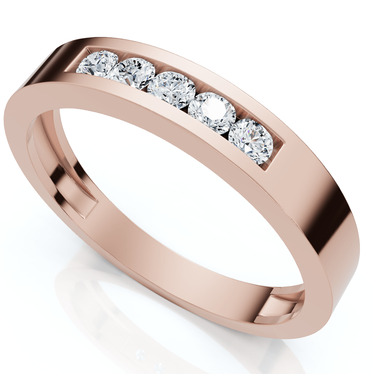 Men's 1/4Ct Channel Set Diamond Wedding Ring 14k Gold Lab Grown