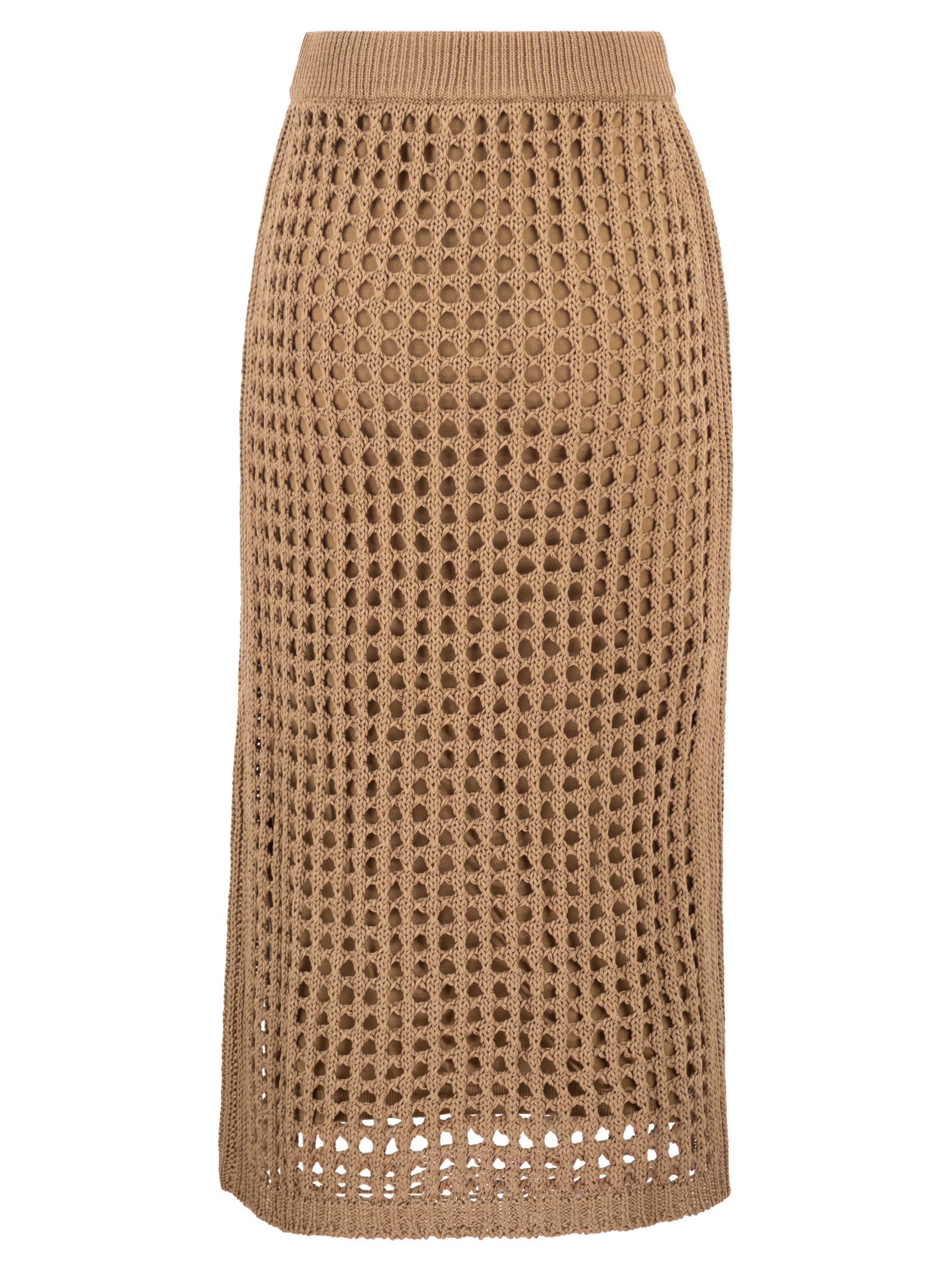 Max Mara Women Mxpgeode - Openwork Cotton Midi Skirt