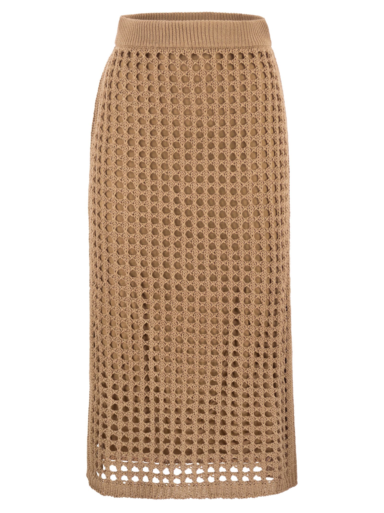 Max Mara Women Mxpgeode - Openwork Cotton Midi Skirt