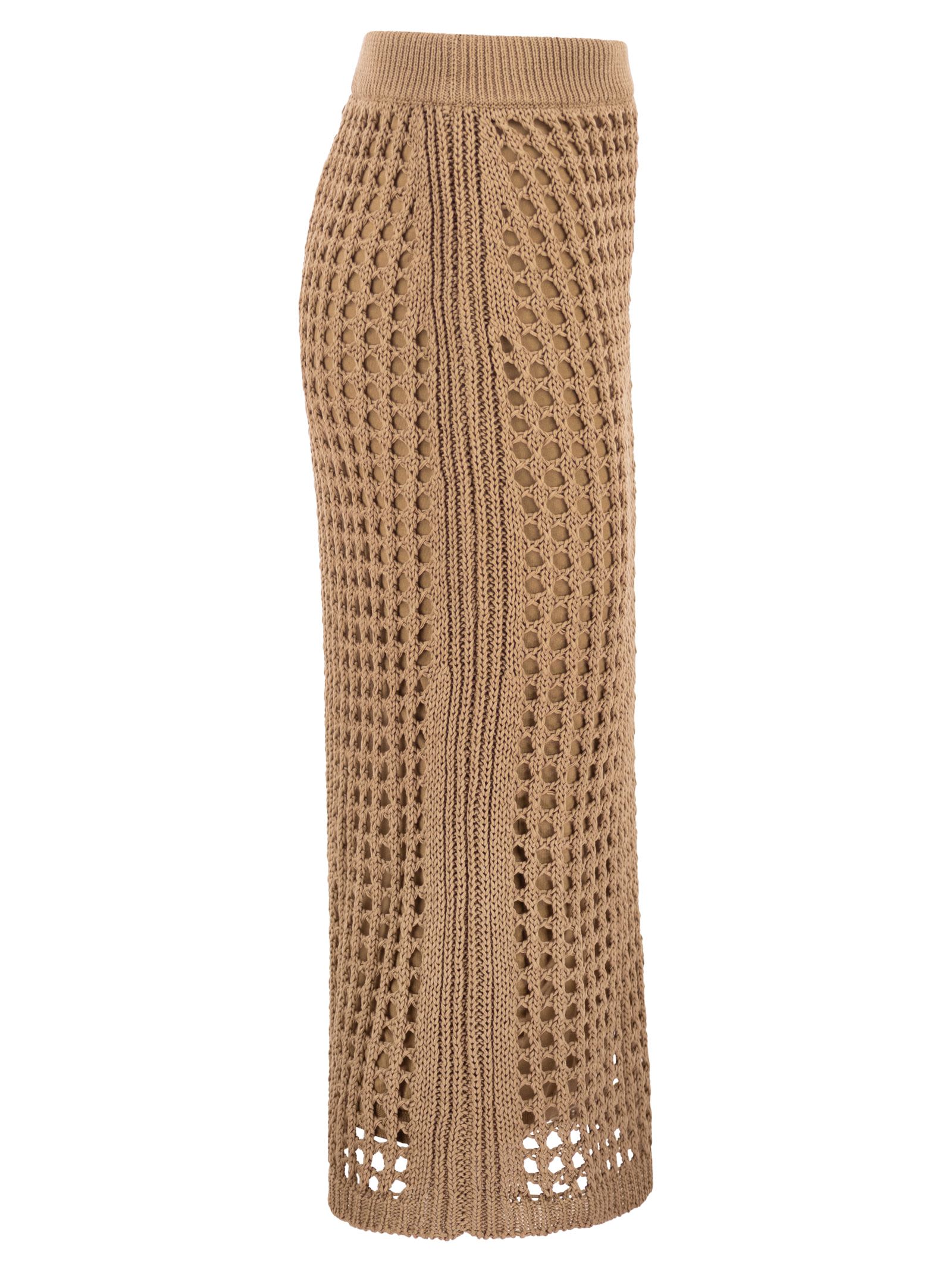 Max Mara Women Mxpgeode - Openwork Cotton Midi Skirt