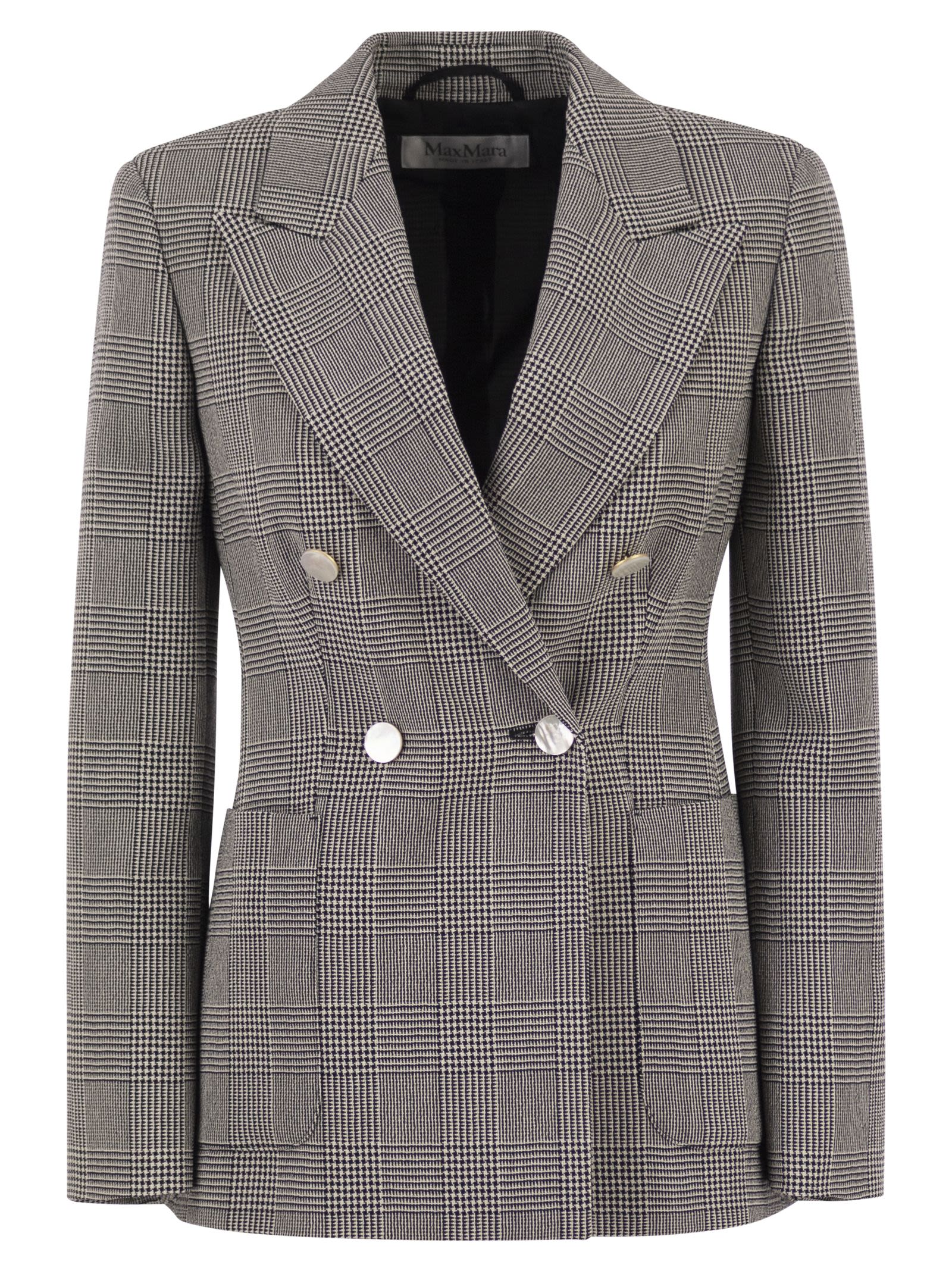Max Mara Women Mxmaccordo - Double-Breasted Prince Of Wales Virgin Wool Blazer