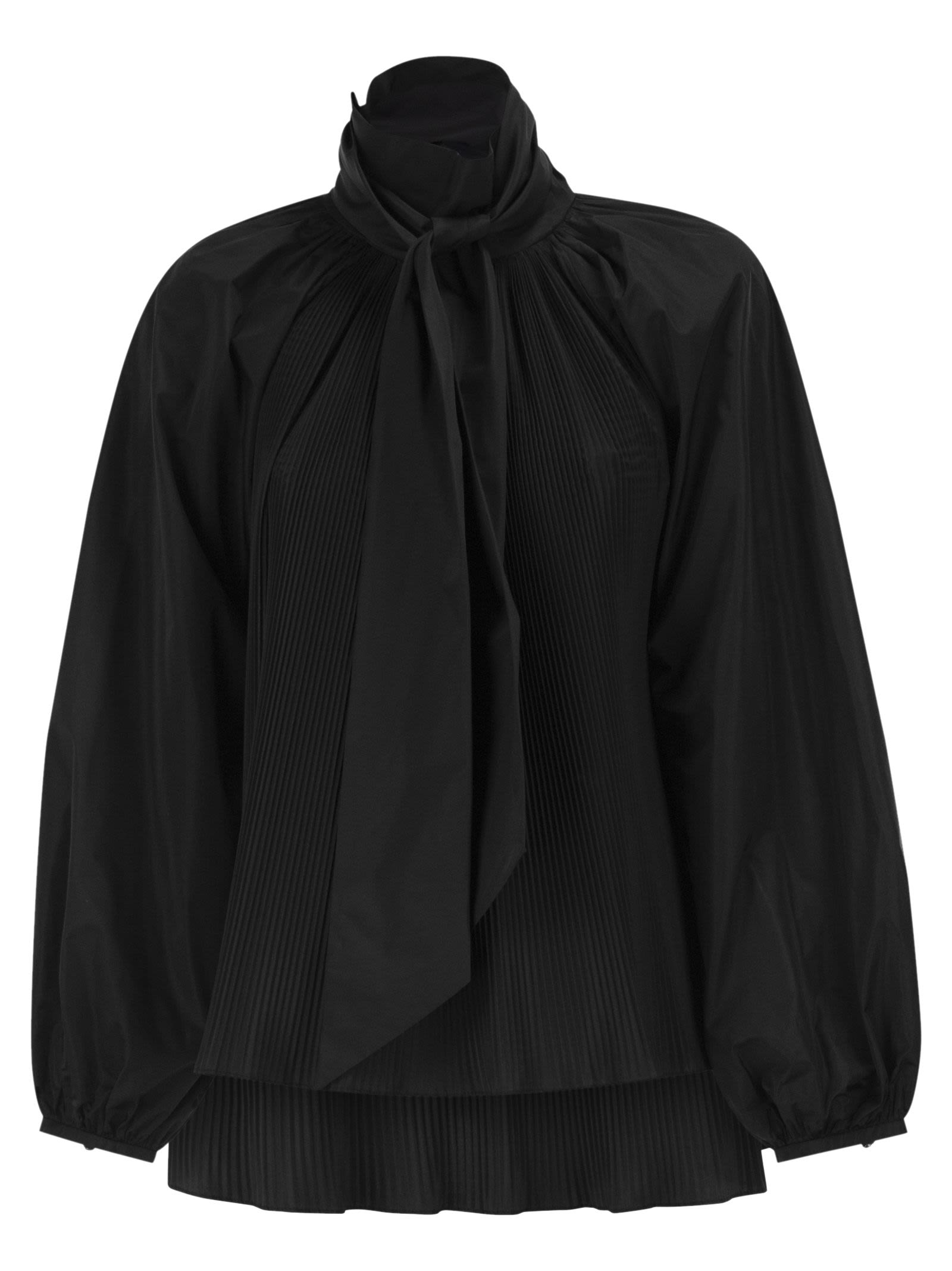 Max Mara Women Mxevalle - Pleated Blouse With Neck Bow