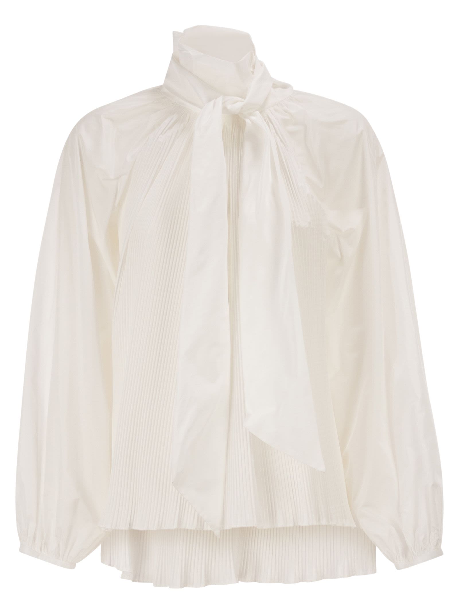 Max Mara Women Mxevalle - Pleated Blouse With Neck Bow