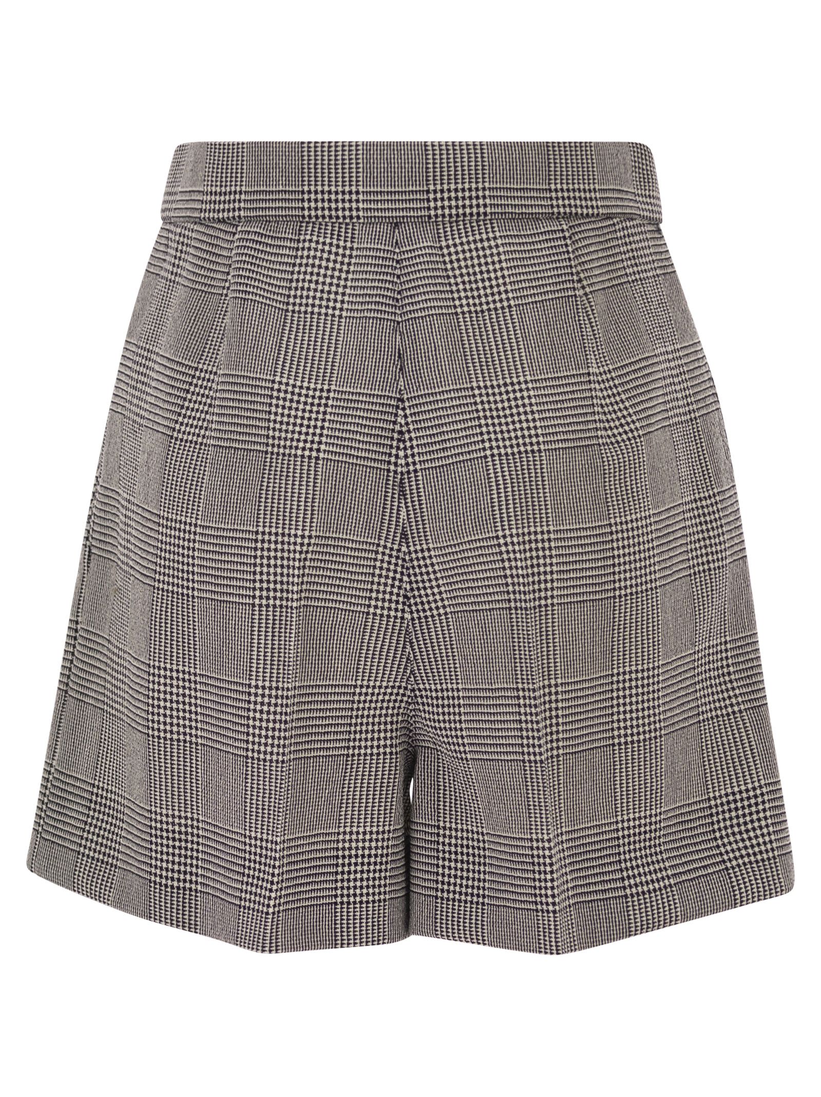 Max Mara Women Mxmagoraio - Pure Virgin Wool Prince Of Wales Tailored Shorts