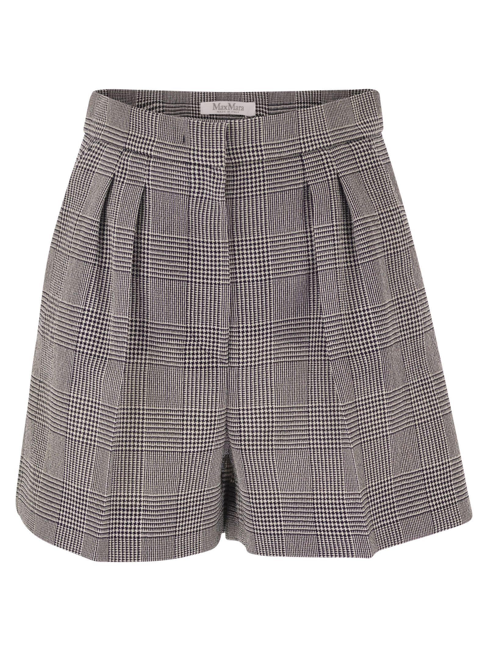 Max Mara Women Mxmagoraio - Pure Virgin Wool Prince Of Wales Tailored Shorts