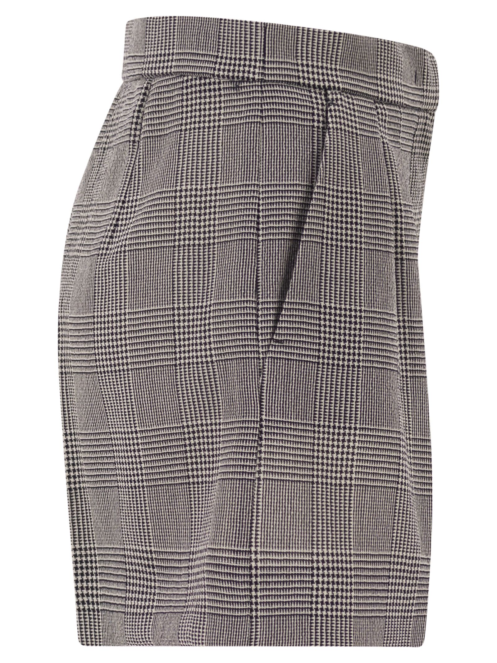 Max Mara Women Mxmagoraio - Pure Virgin Wool Prince Of Wales Tailored Shorts