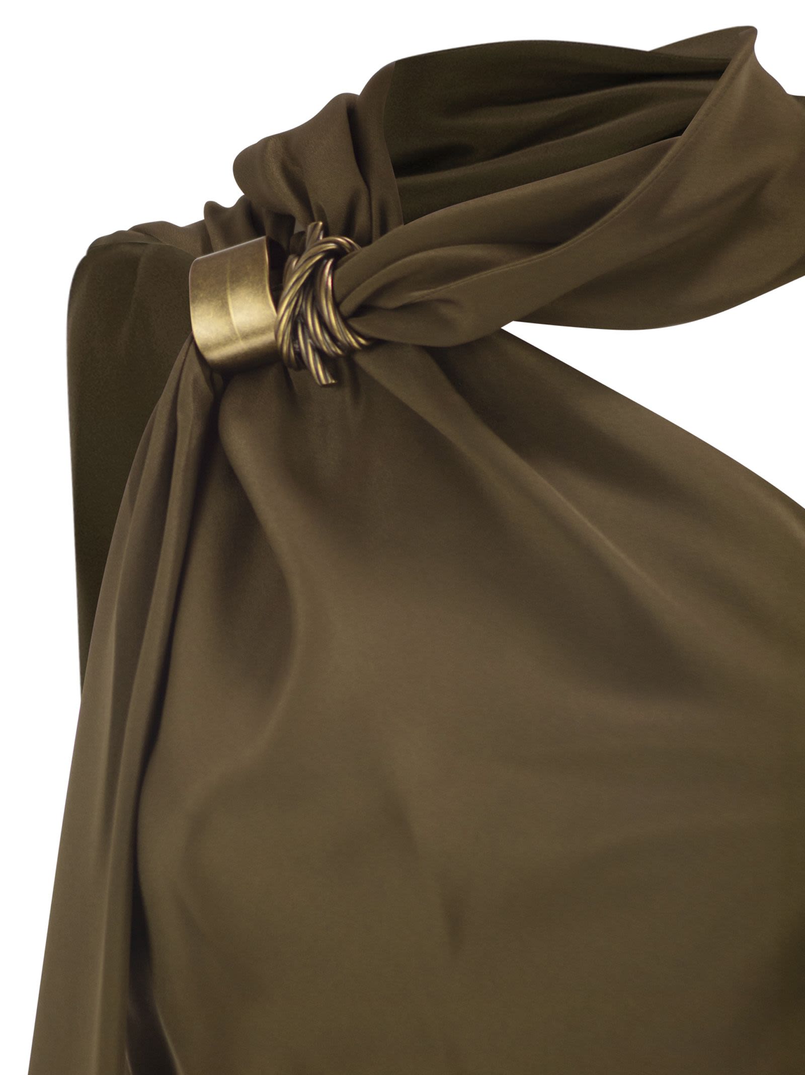 Max Mara Women Mxevasto - One-Shoulder Long Dress In Pure Silk