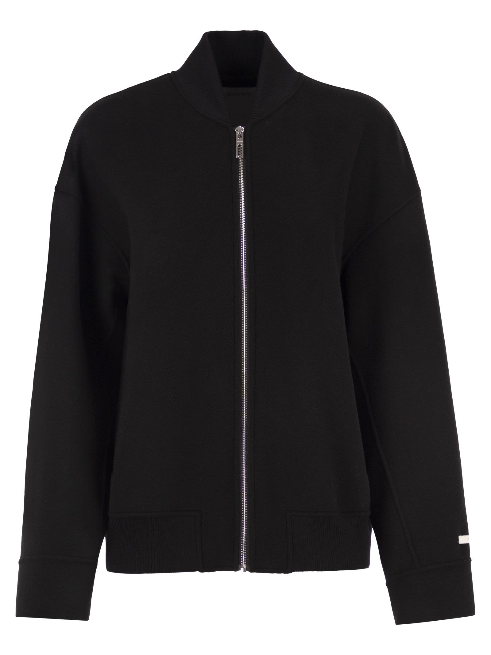 Sportmax Women Spxondata - Virgin Wool Bomber Jacket With Ribbed Knit Details