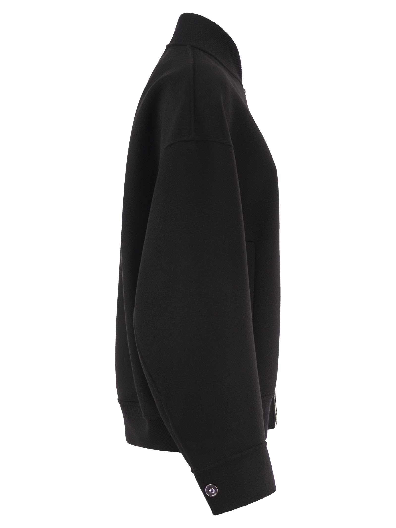 Sportmax Women Spxondata - Virgin Wool Bomber Jacket With Ribbed Knit Details