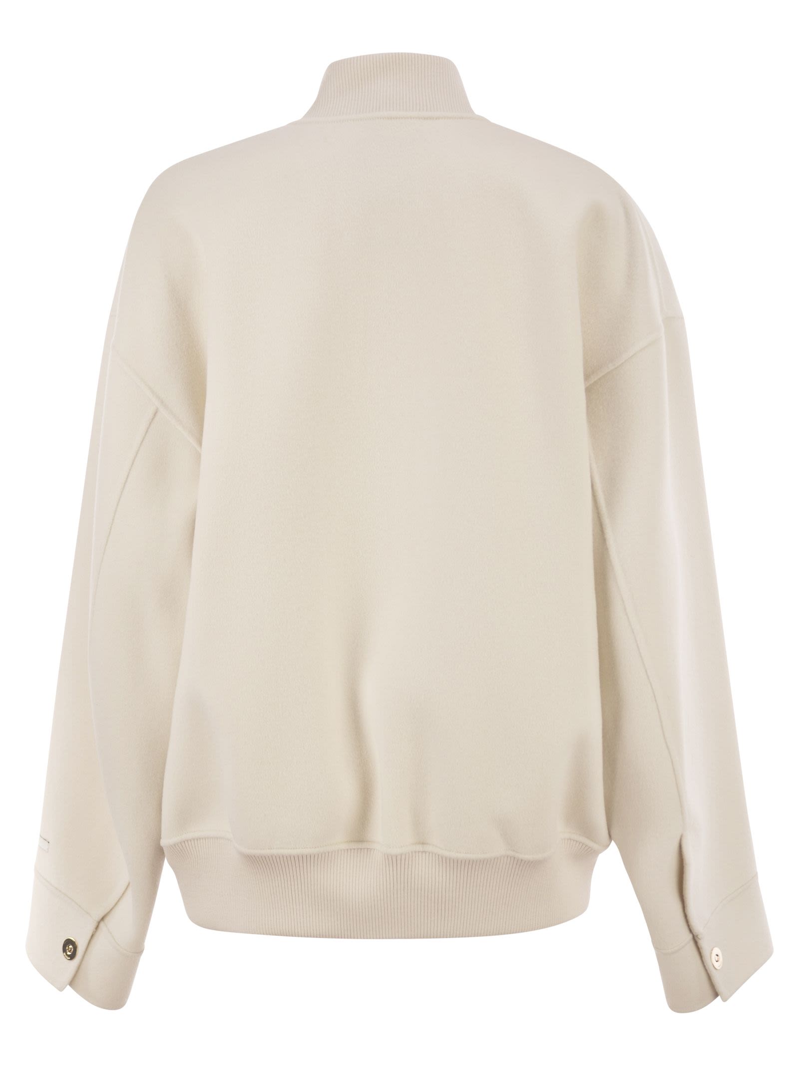 Sportmax Women Spxondata - Virgin Wool Bomber Jacket With Ribbed Knit Details