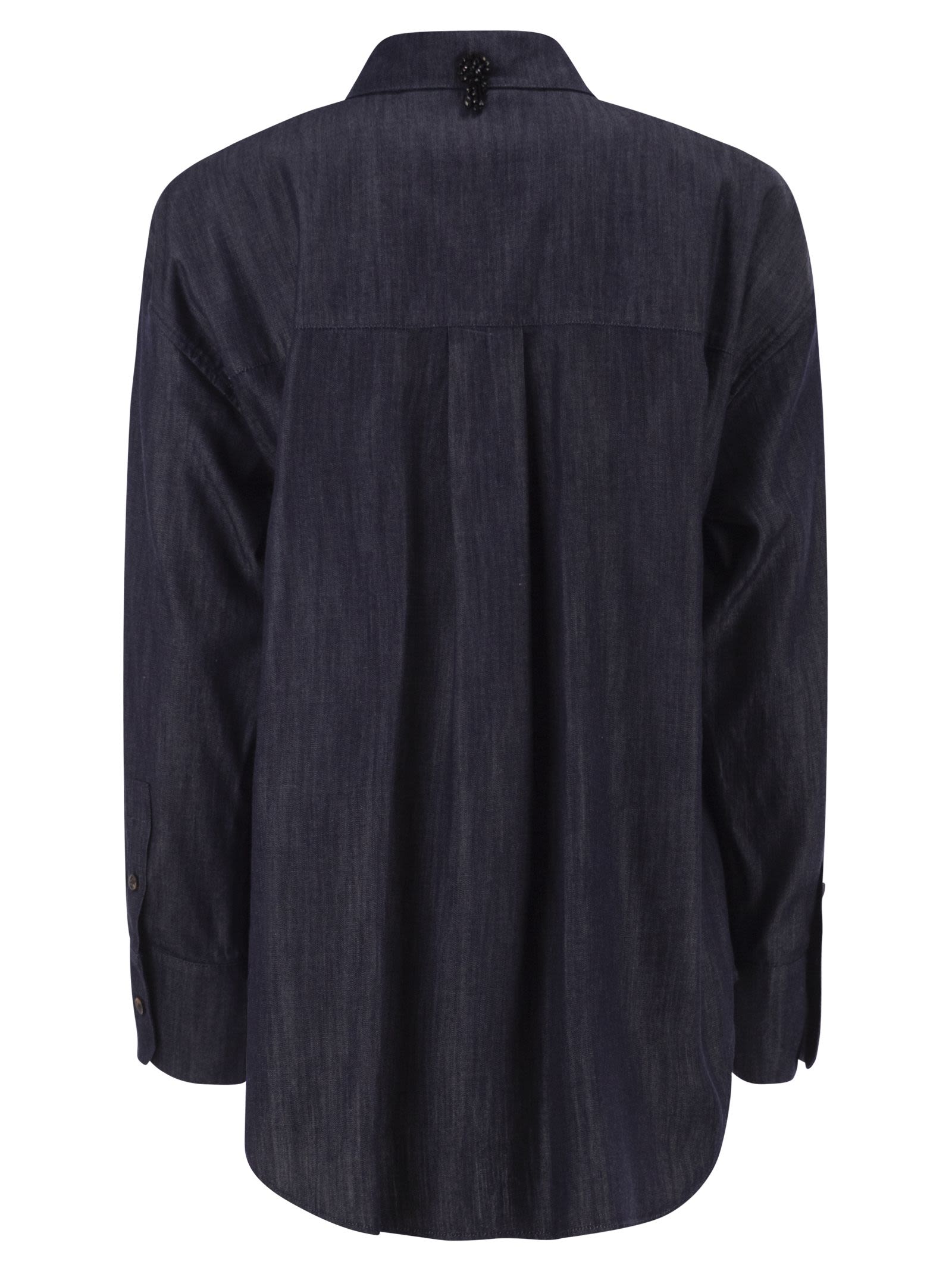 S Max Mara Women Stmnora - Lightweight Denim Shirt With Jewelled Detail