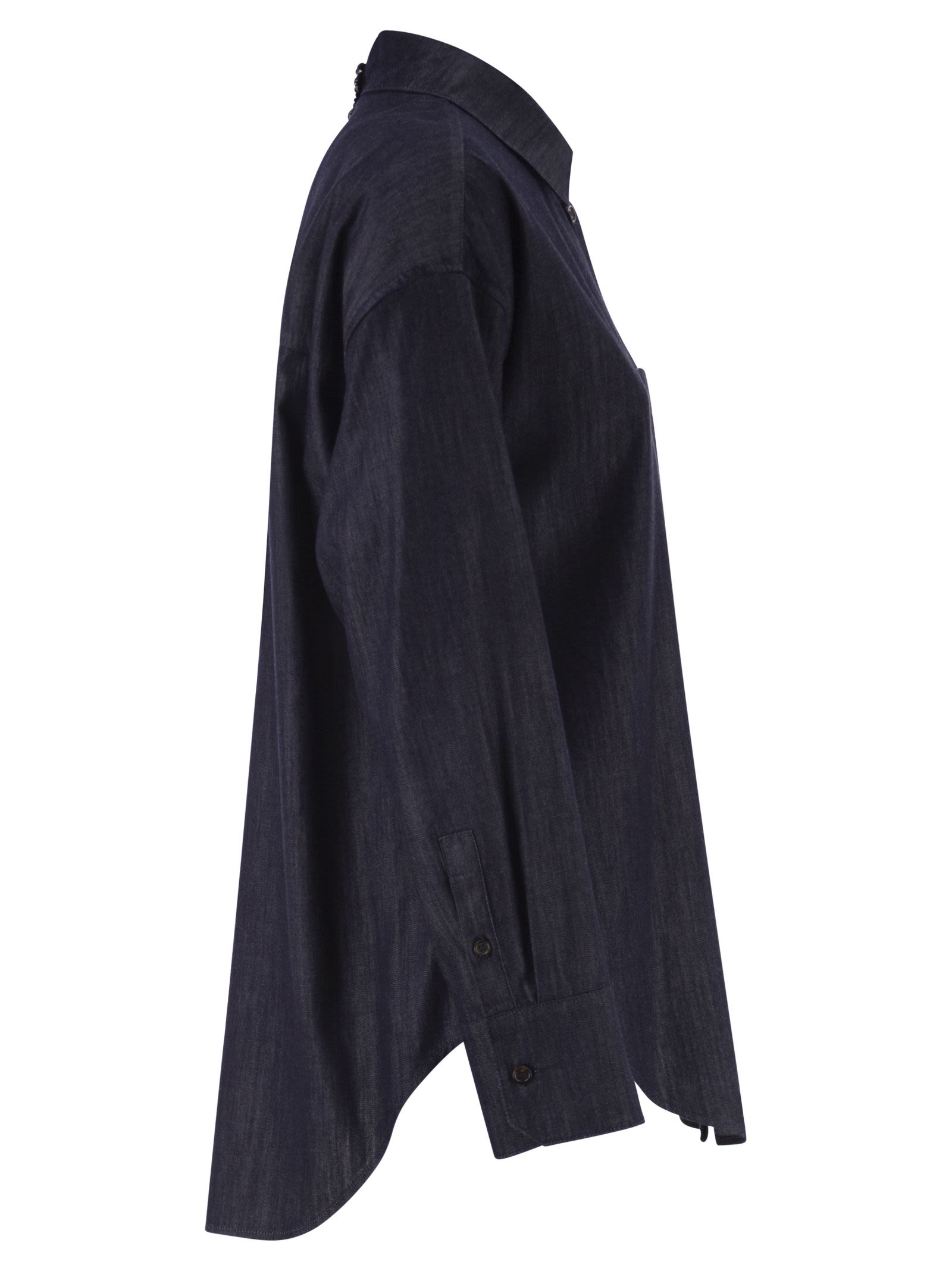 S Max Mara Women Stmnora - Lightweight Denim Shirt With Jewelled Detail