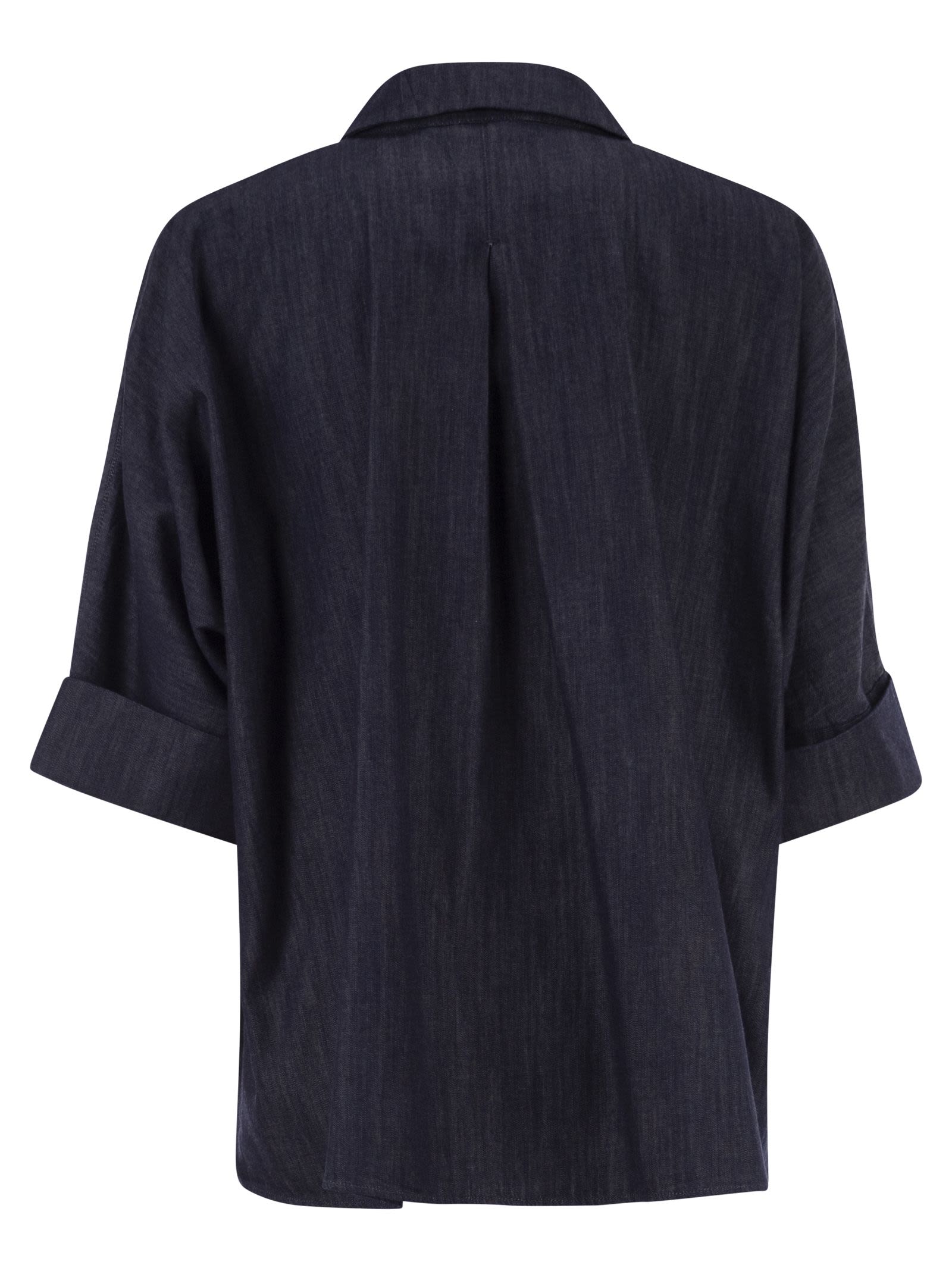 S Max Mara Women Stmrugiada - Lightweight Denim Shirt With Short Sleeves