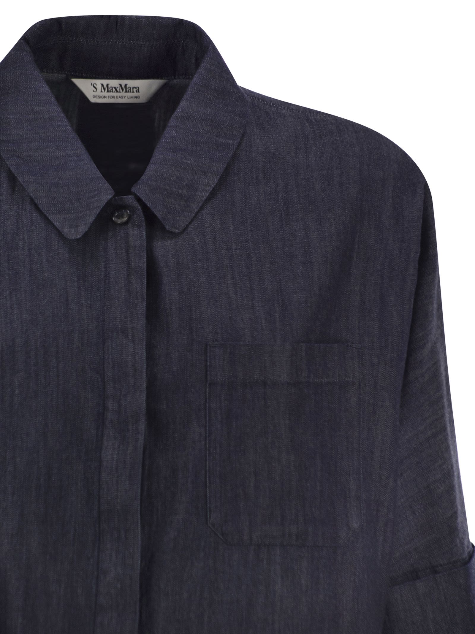 S Max Mara Women Stmrugiada - Lightweight Denim Shirt With Short Sleeves