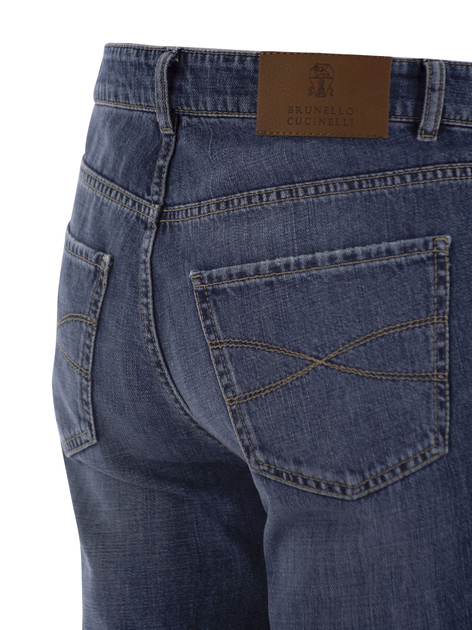 Brunello Cucinelli Men Five-Pocket Traditional Fit Trousers In Lightweight Denim