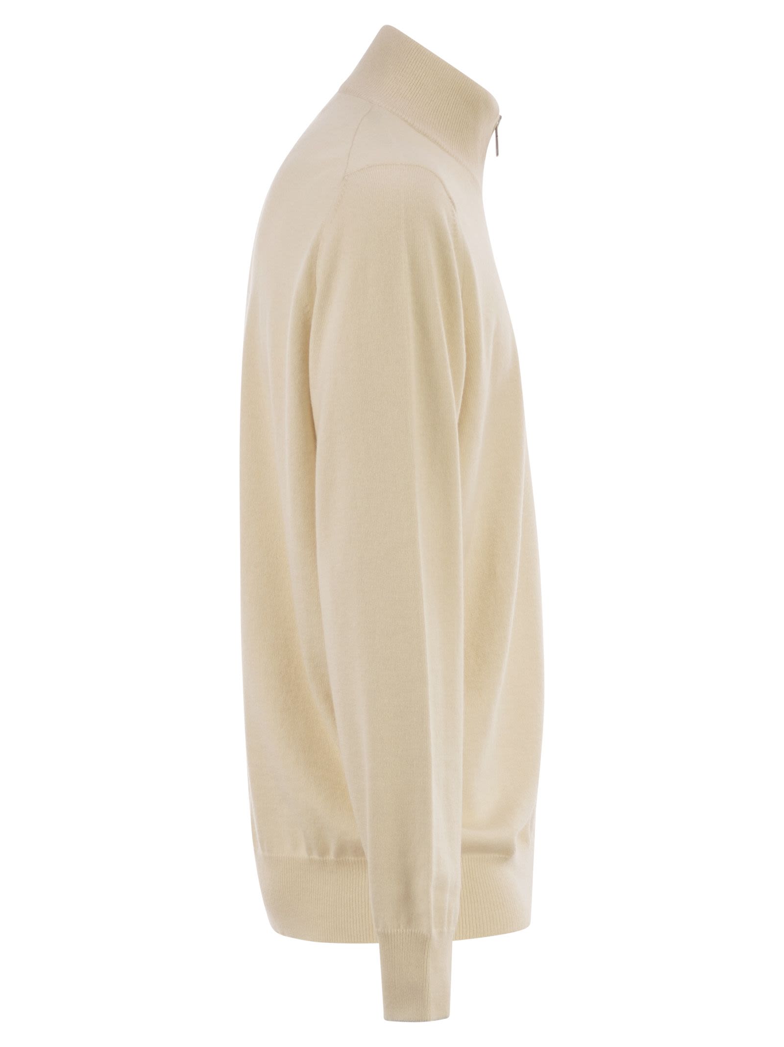 Brunello Cucinelli Men High-Necked Cashmere Cardigan With Zip