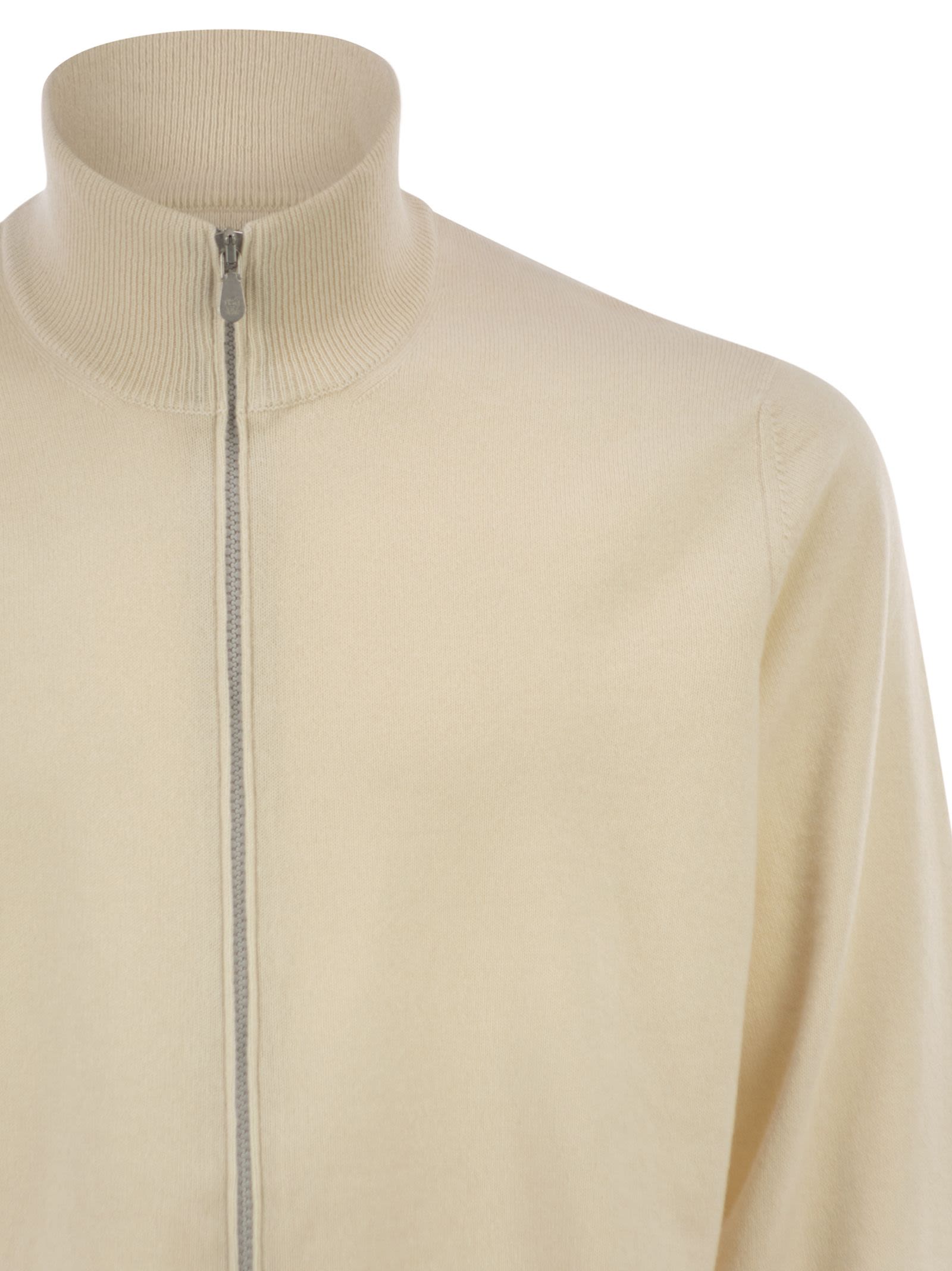 Brunello Cucinelli Men High-Necked Cashmere Cardigan With Zip