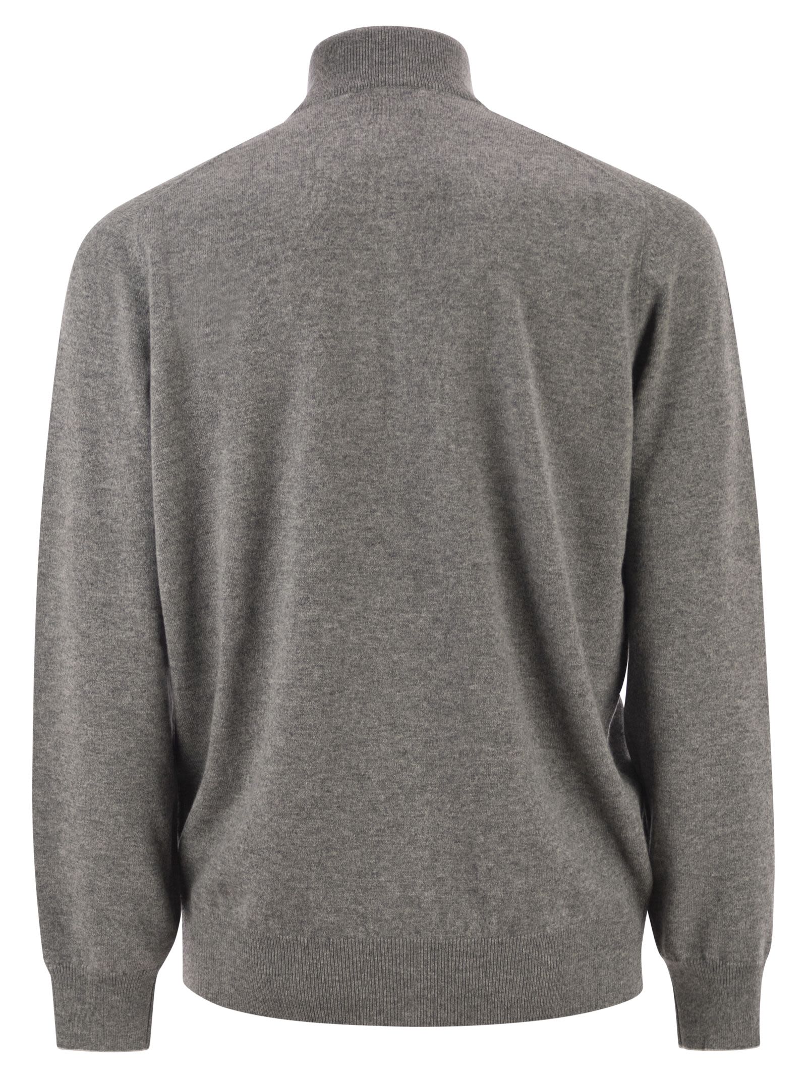 Brunello Cucinelli Men High-Necked Cashmere Cardigan With Zip