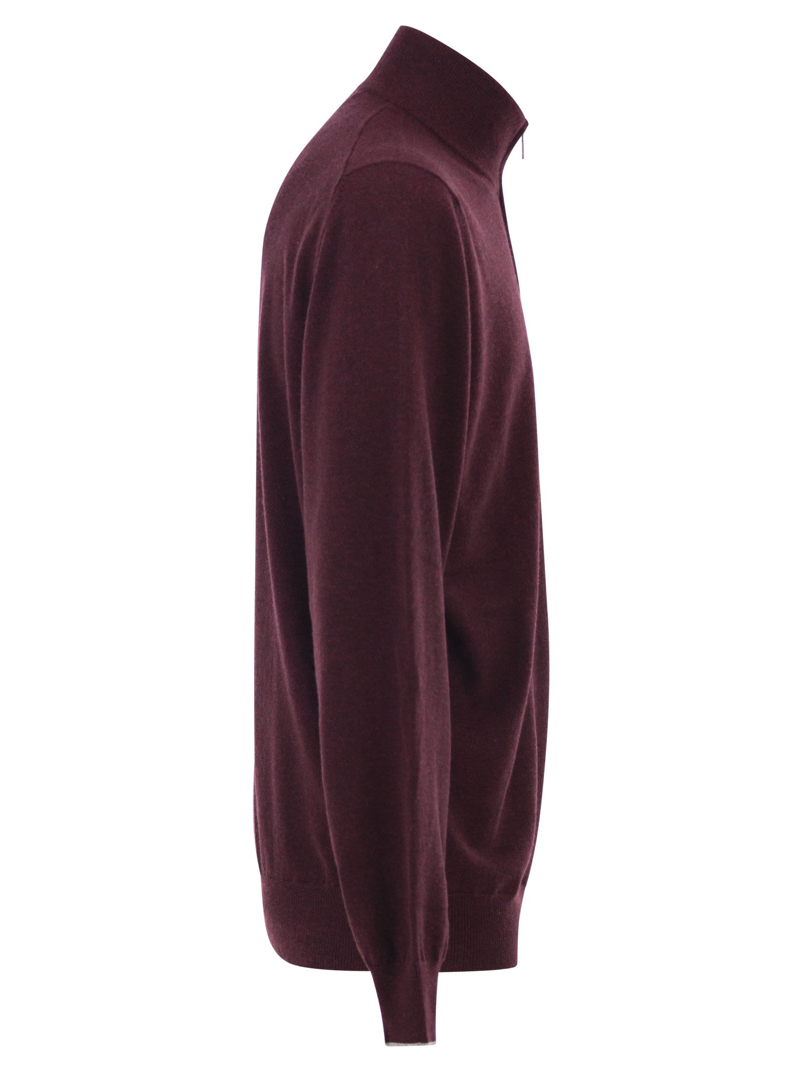 Brunello Cucinelli Men Cashmere Turtleneck Sweater With Zipper