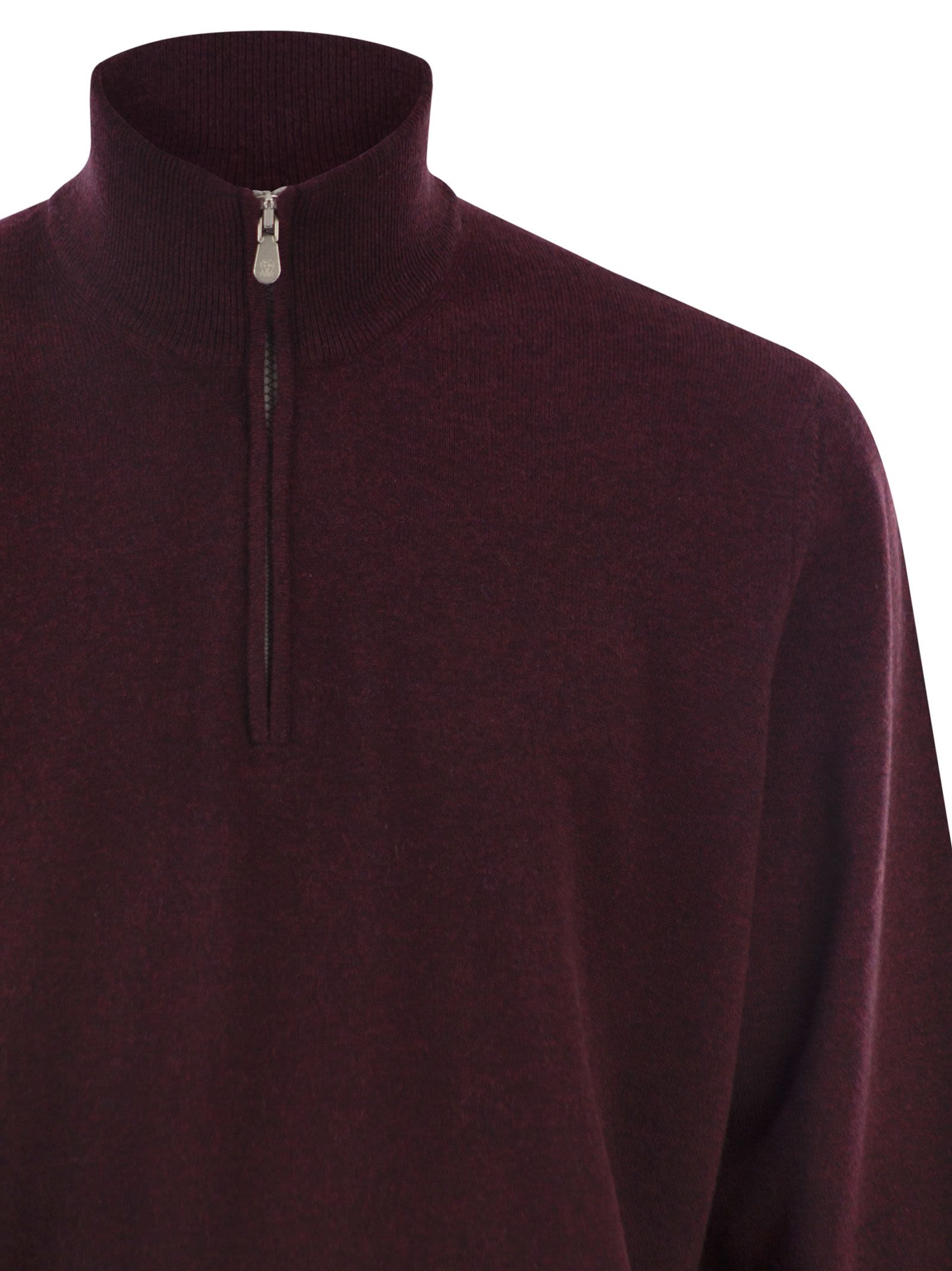 Brunello Cucinelli Men Cashmere Turtleneck Sweater With Zipper