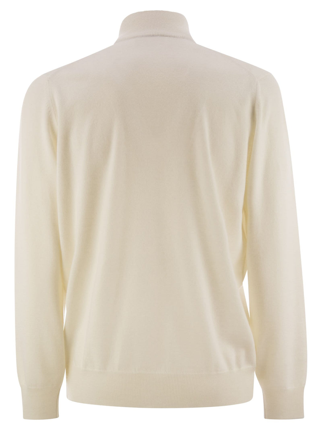 Brunello Cucinelli Men High-Necked Cashmere Sweater With Zip Opening