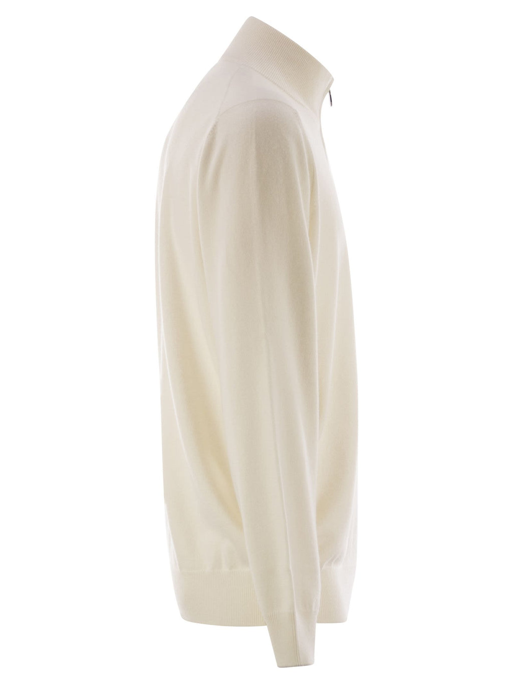 Brunello Cucinelli Men High-Necked Cashmere Sweater With Zip Opening