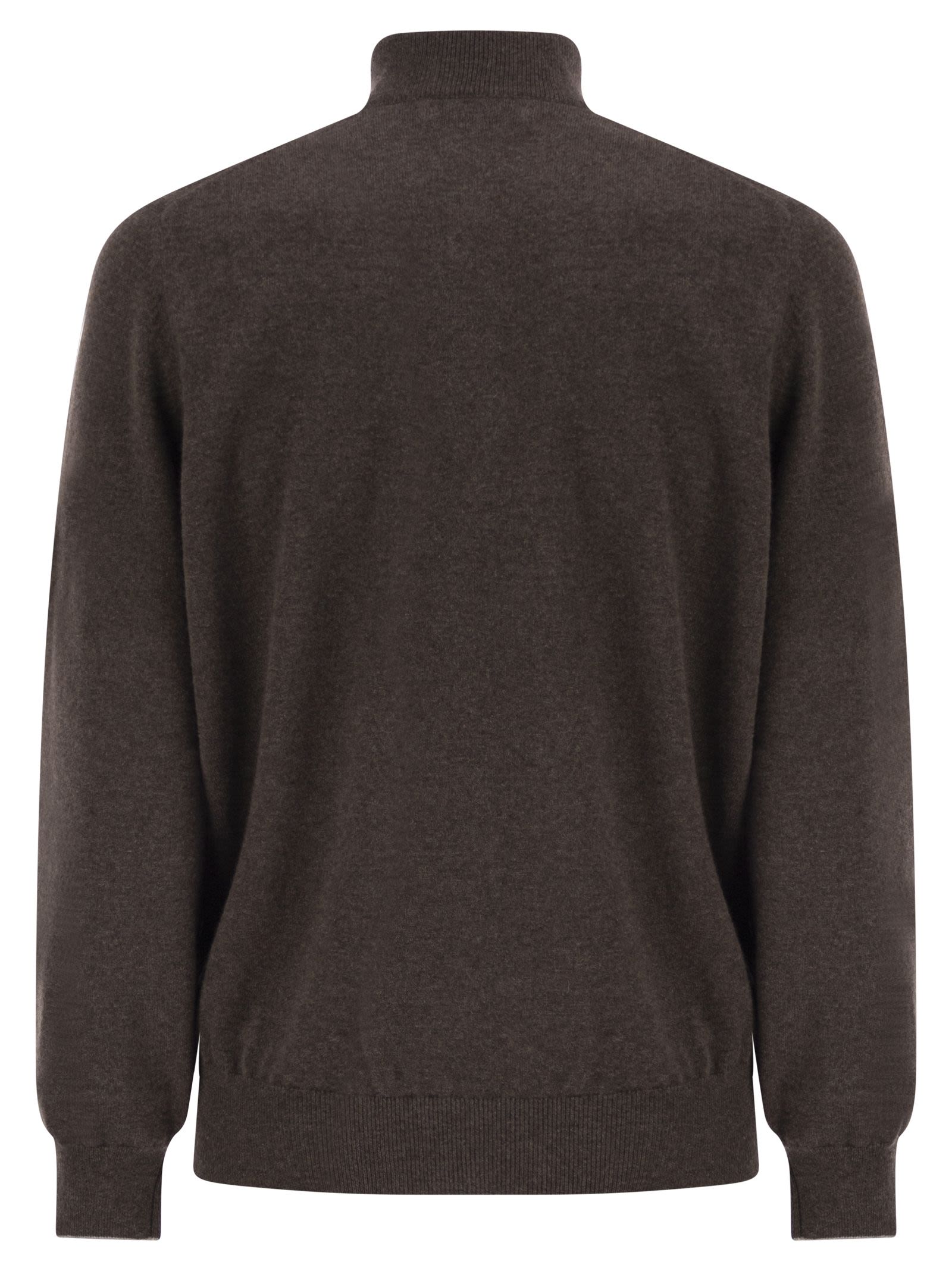 Brunello Cucinelli Men Cashmere Turtleneck Sweater With Zipper