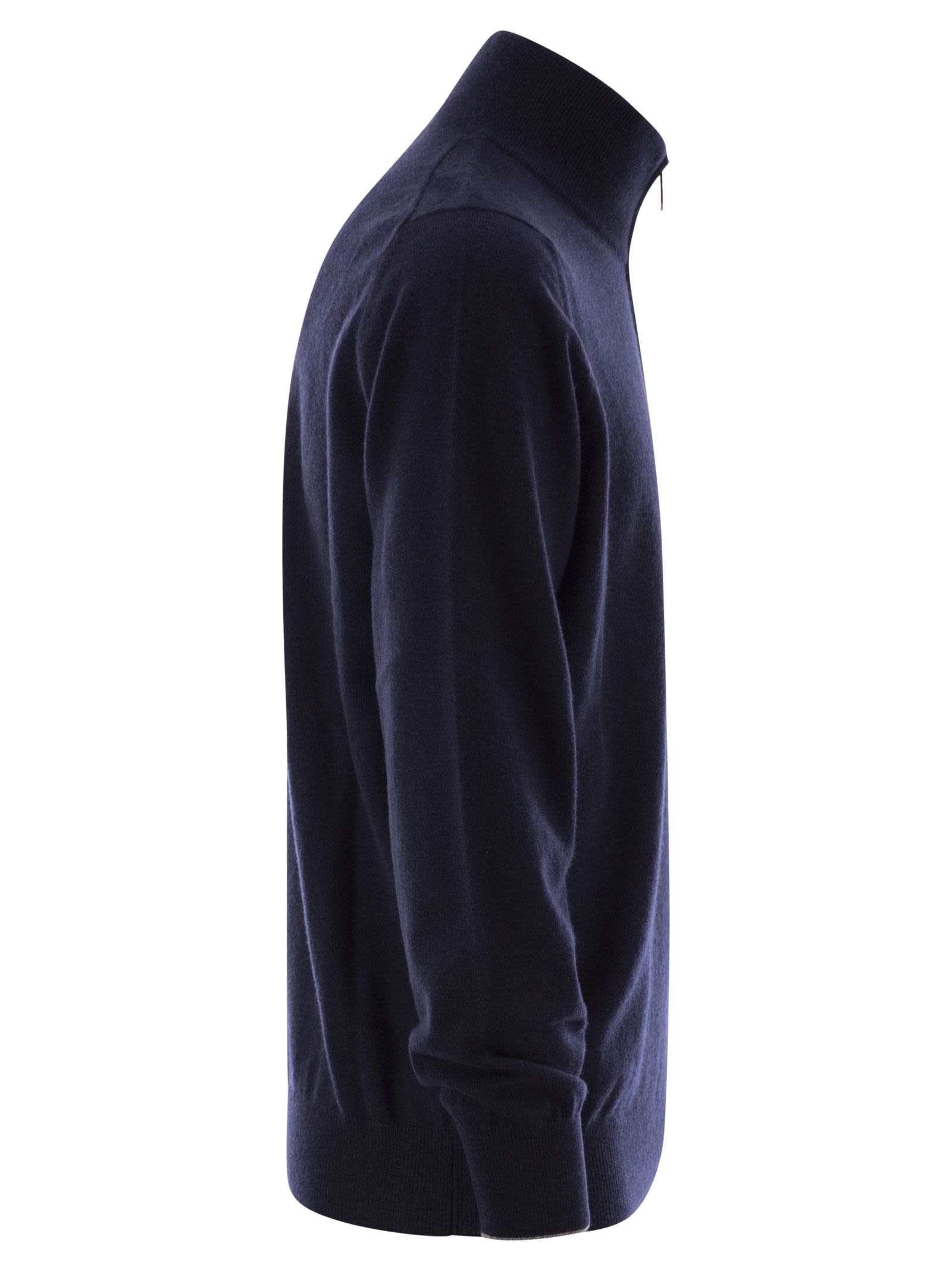 Brunello Cucinelli Men Cashmere Turtleneck Sweater With Zipper
