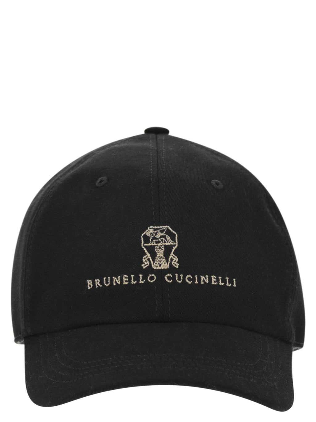 Brunello Cucinelli Men Baseball Cap In Garment-Dyed Twisted Cotton Gabardine With Embroidered Logo