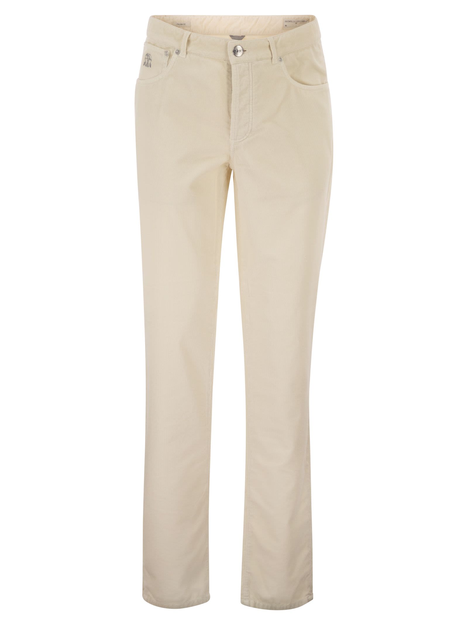 Brunello Cucinelli Men Five-Pocket Cotton Corduroy Trousers