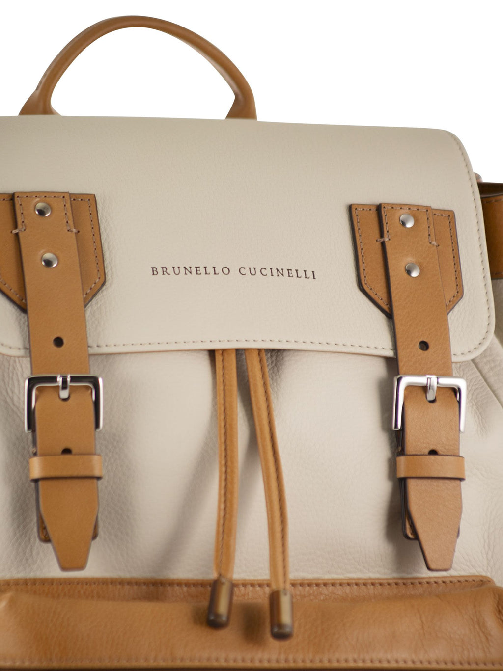 Brunello Cucinelli Men City Backpack In Grained Calfskin And Cowhide Leather