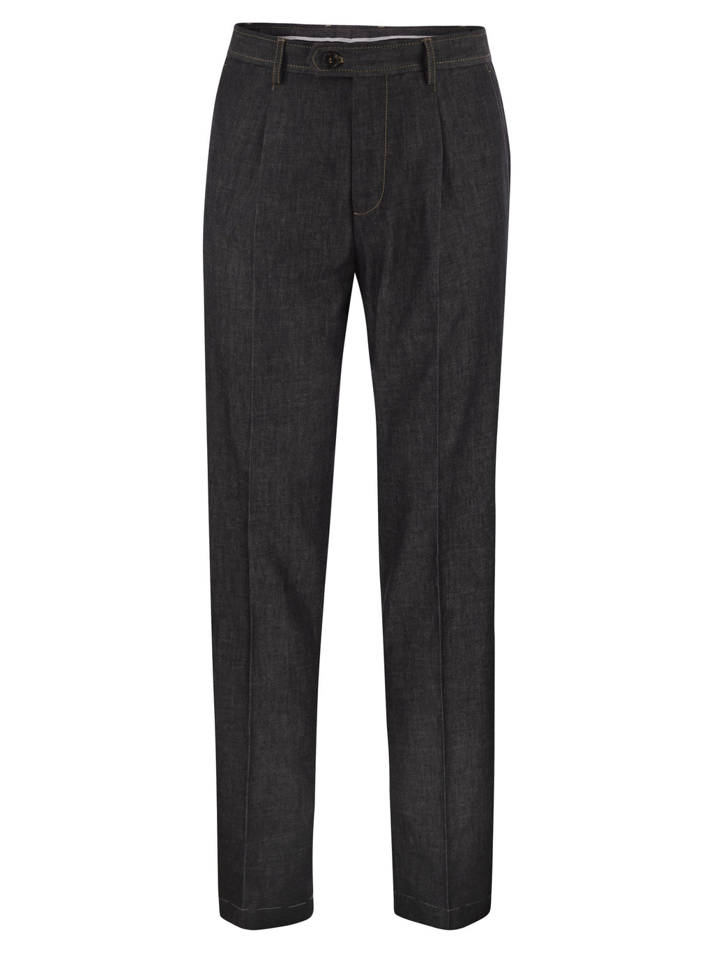 Brunello Cucinelli Men Tailored Cotton Denim Trousers With Pleats