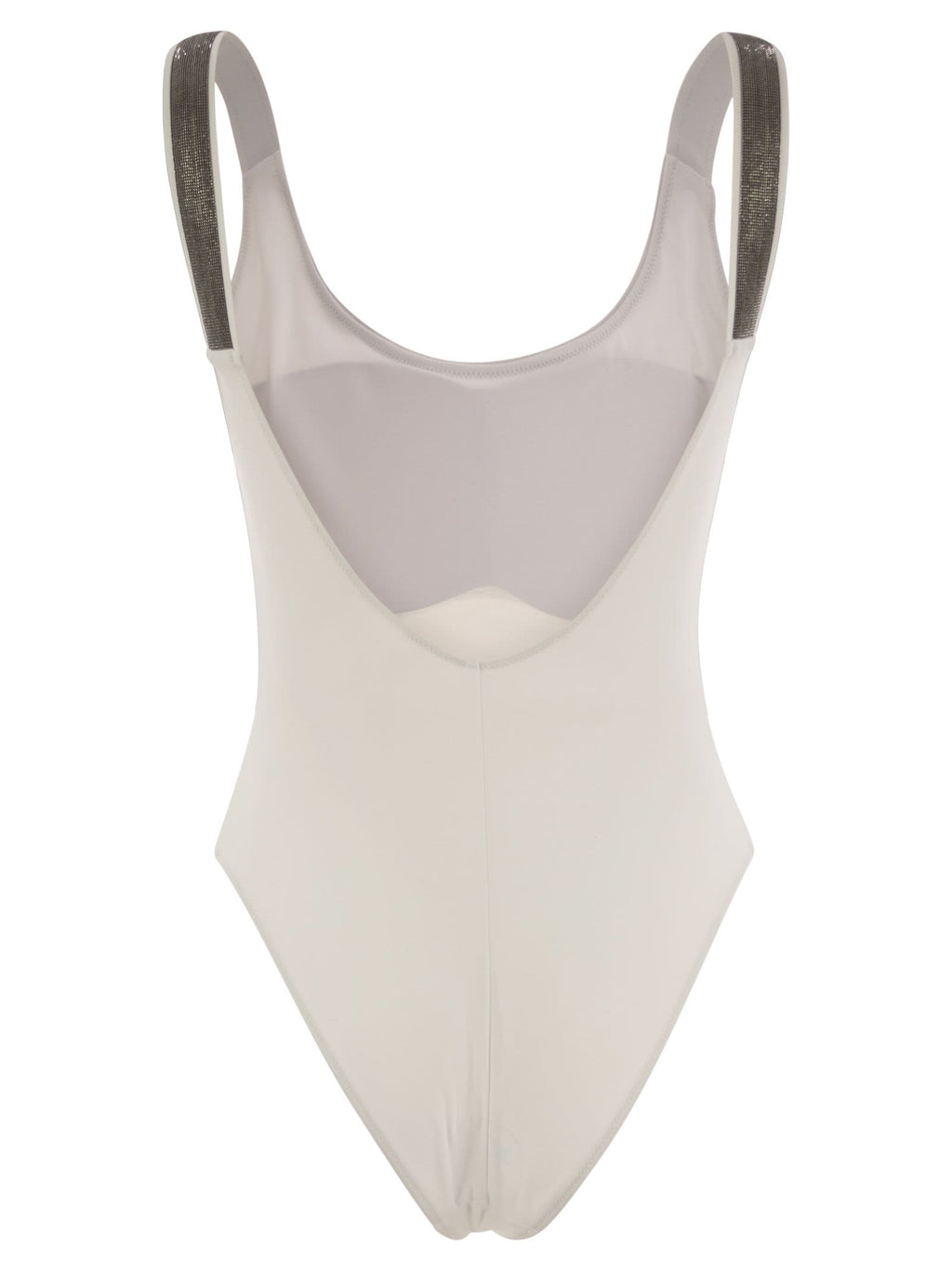 Brunello Cucinelli Women One-Piece Swimming Costume In Techno Jersey With Necklace